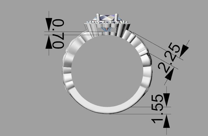 Beautiful engagement ring 3D print model_5