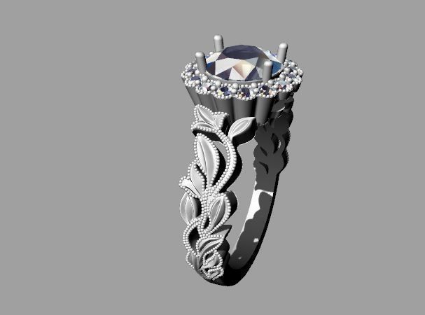 Beautiful engagement ring 3D print model_8