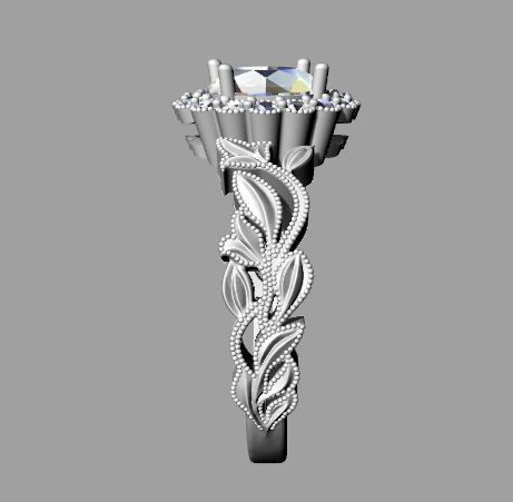 Beautiful engagement ring 3D print model_3