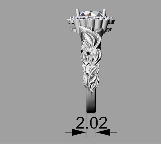 Beautiful engagement ring 3D print model_6