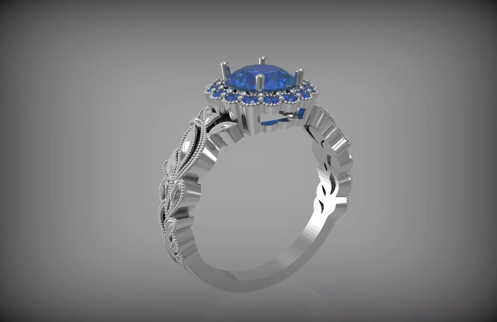 Beautiful engagement ring 3D print model_0