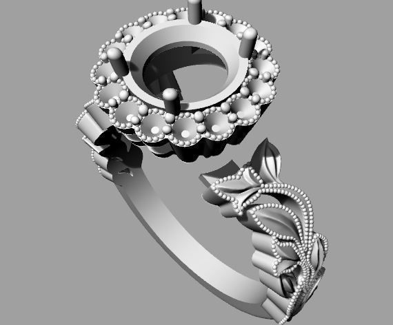 Beautiful engagement ring 3D print model_7