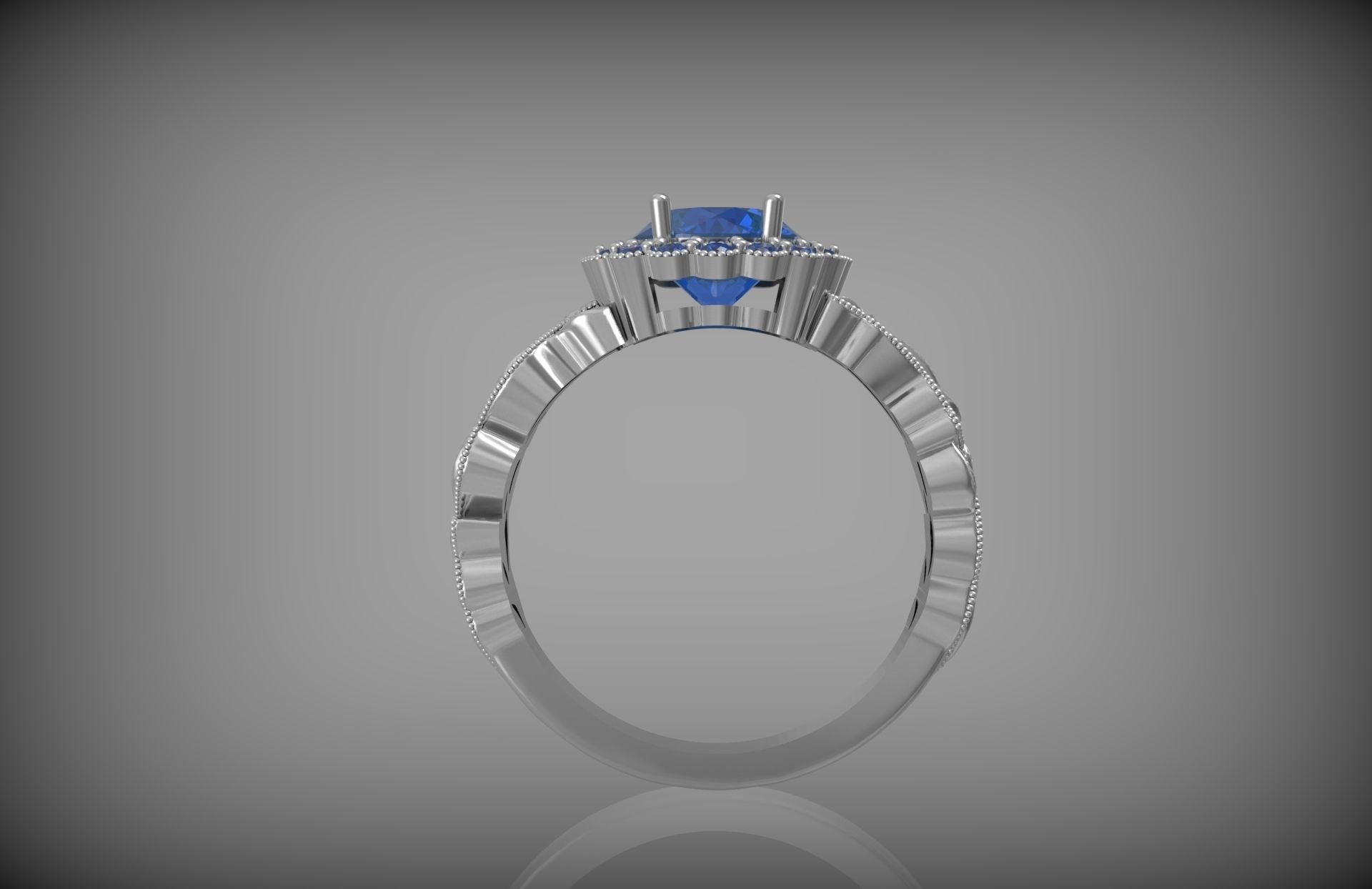 Beautiful engagement ring 3D print model_1
