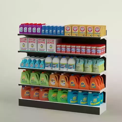 Storage shelving rack chemical products 01 3D model