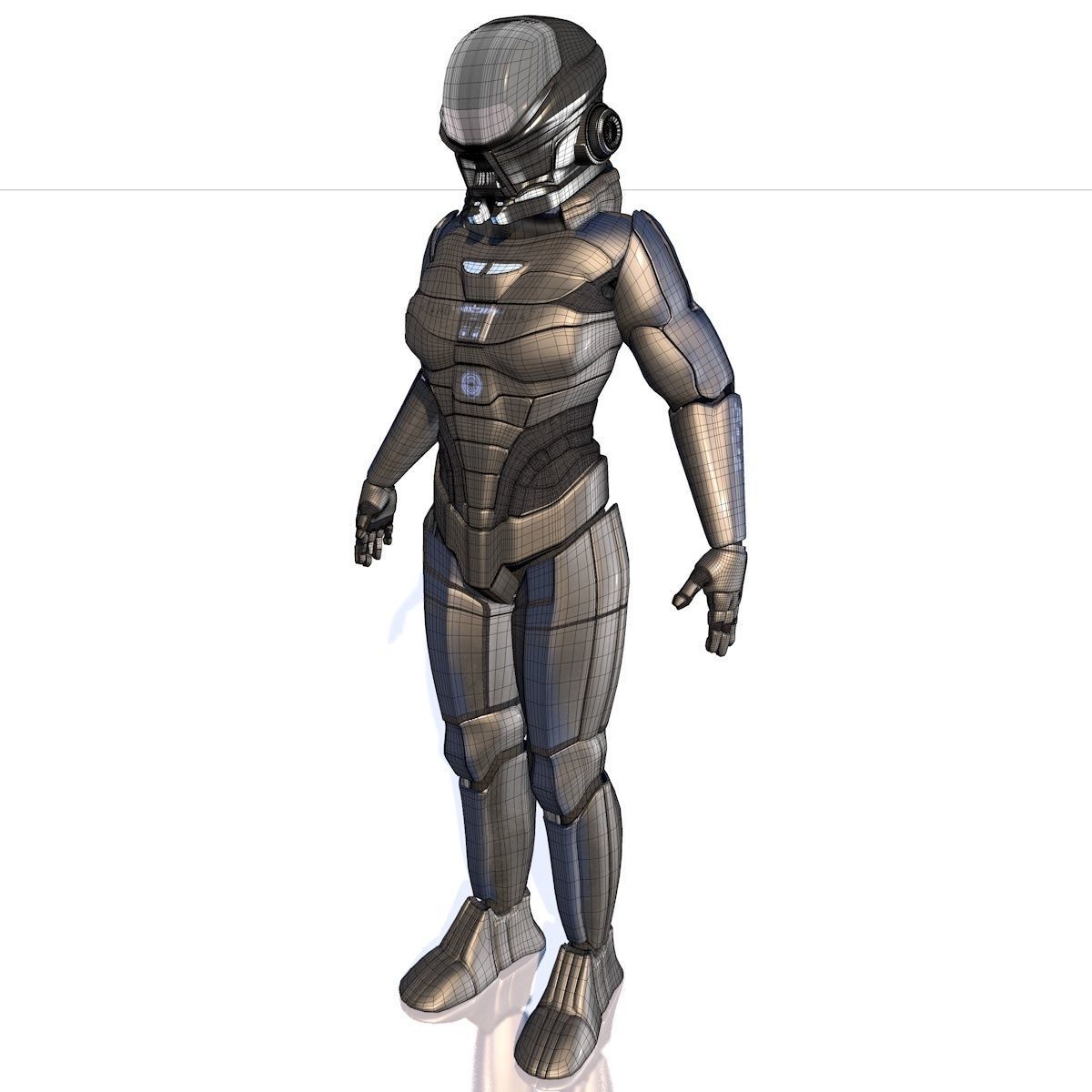 spaceman sci-fi soldier - sci-fi soldier 3D model_4