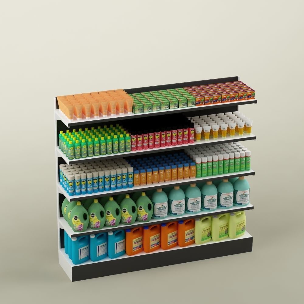 Storage shelving rack chemical products 02 3D model_3