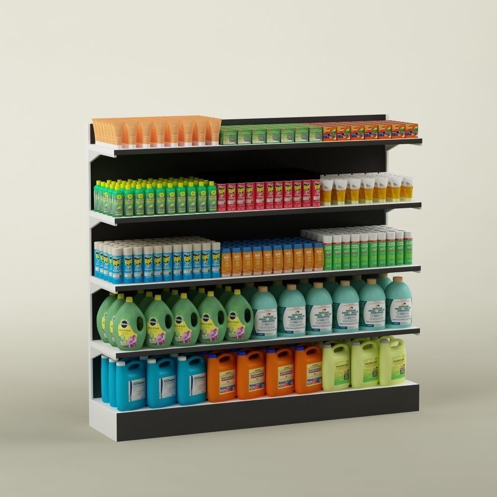 Storage shelving rack chemical products 02 3D model_2