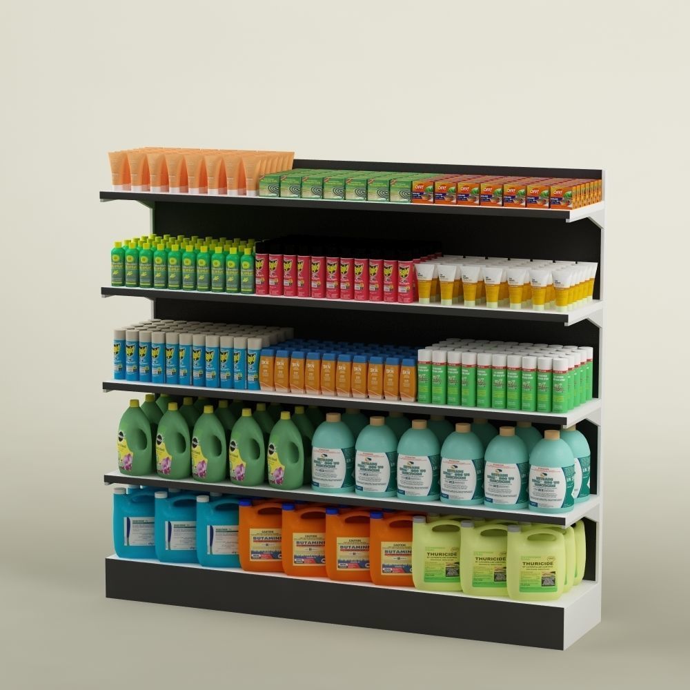 Storage shelving rack chemical products 02 3D model_1
