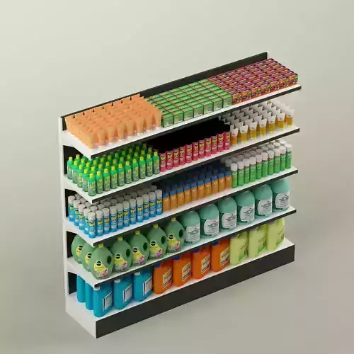 Storage shelving rack chemical products 02 3D model