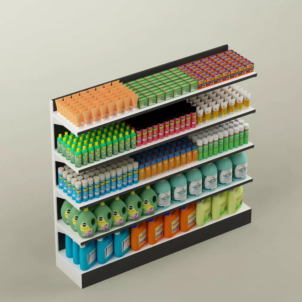 Storage shelving rack chemical products 02 3D model_0