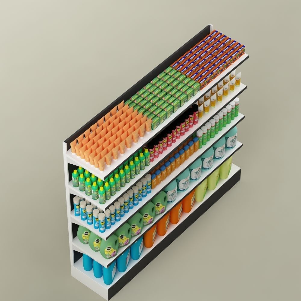 Storage shelving rack chemical products 02 3D model_4