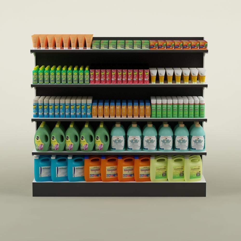 Storage shelving rack chemical products 02 3D model_5