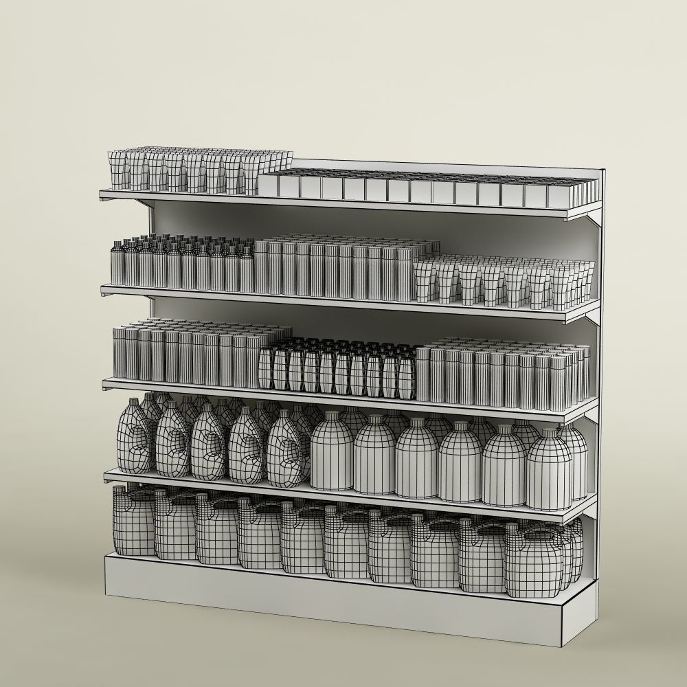 Storage shelving rack chemical products 02 3D model_6