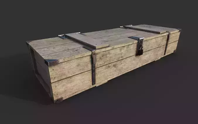 Wooden weapon crate 3D model