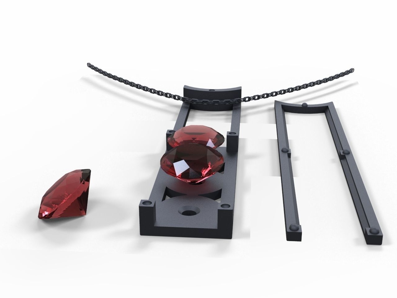 Pendant with Rubies 3D print model_6