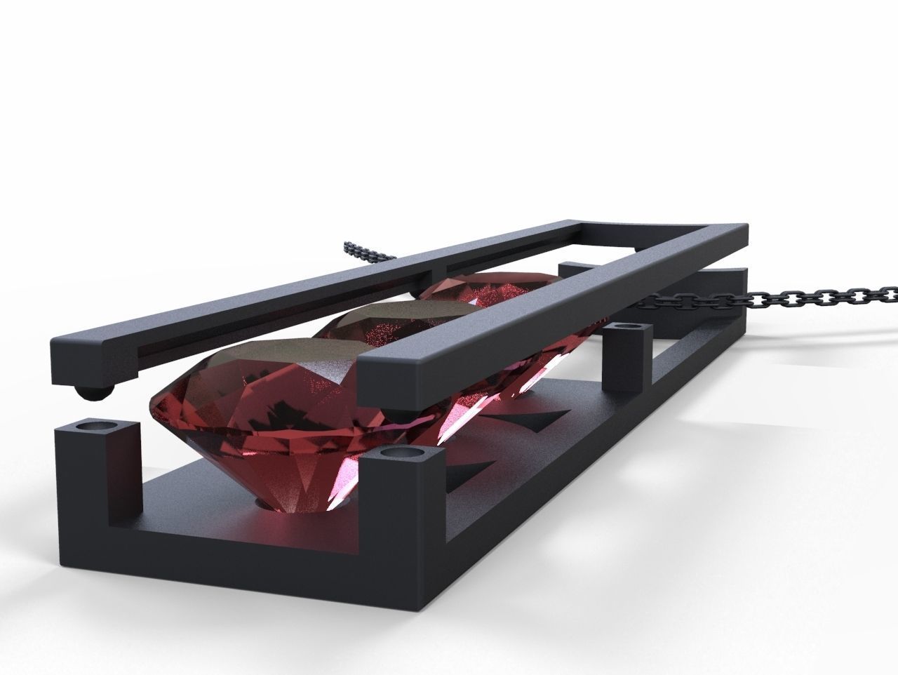 Pendant with Rubies 3D print model_3