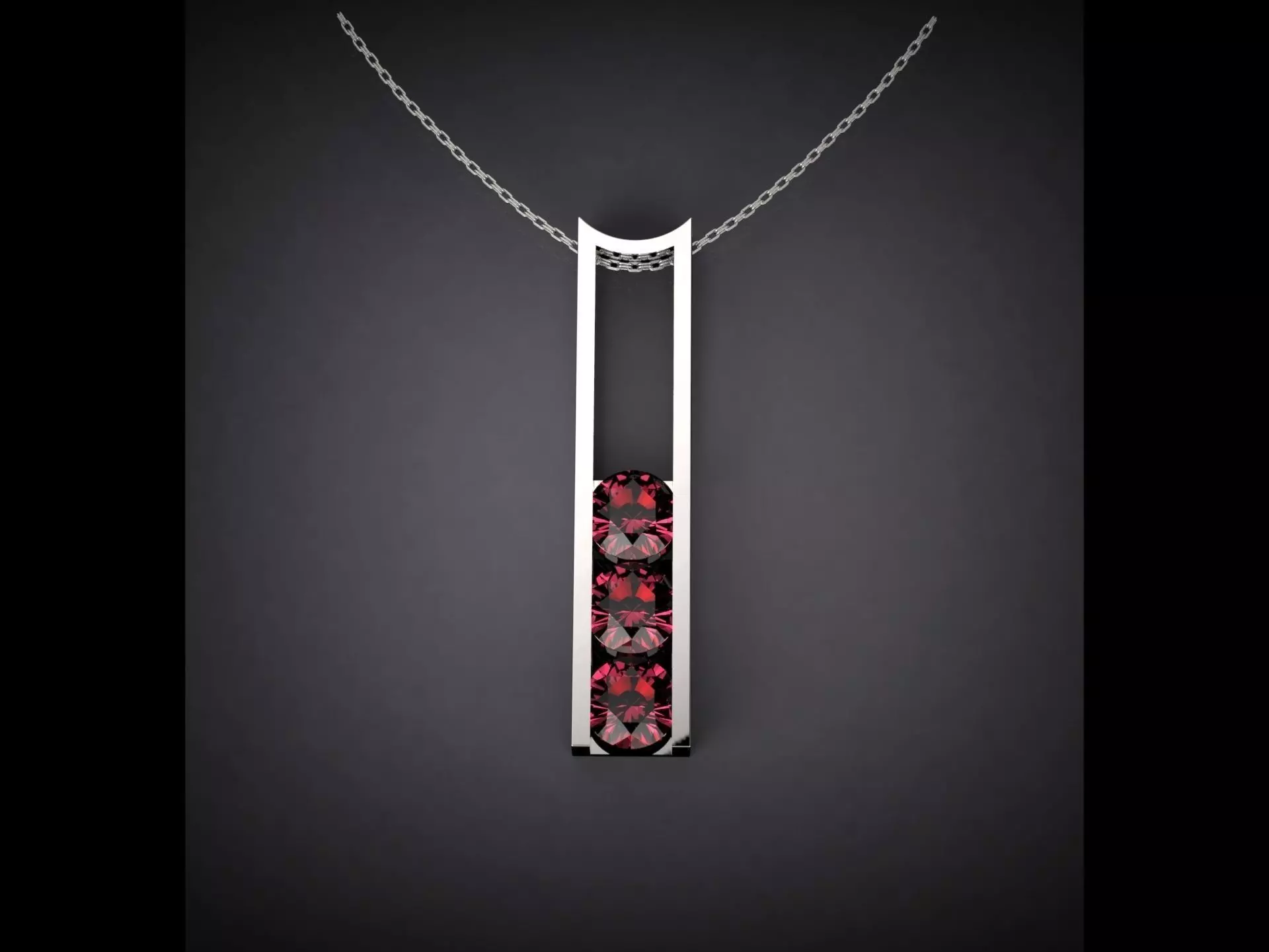 Pendant with Rubies 3D print model_0