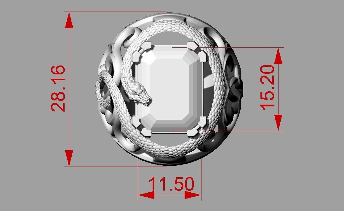 Ring Snake  3D print model_4
