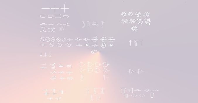 100 Electrical - Electronic Circuit Symbols 3D model