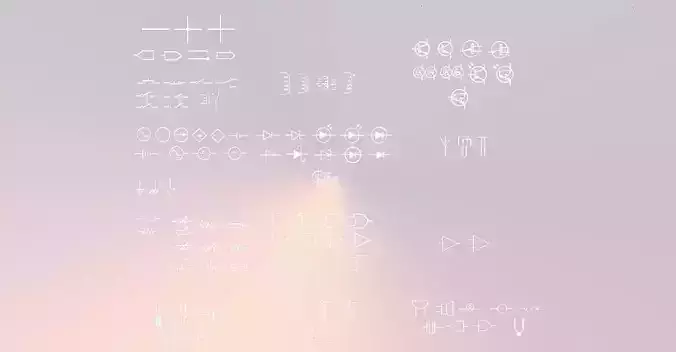 100 Electrical - Electronic Circuit Symbols 3D model