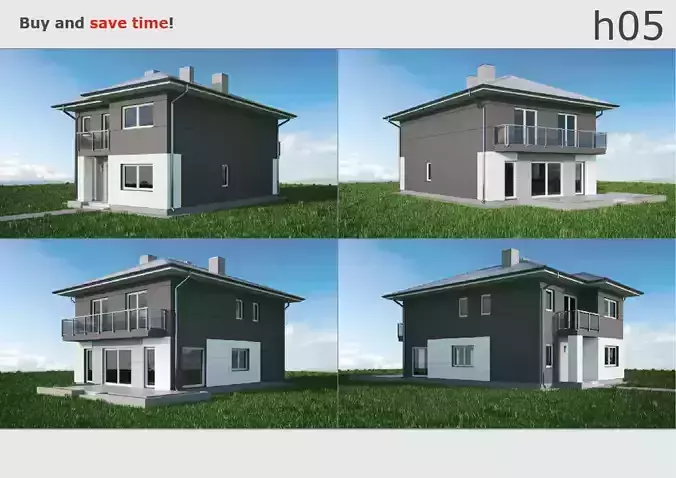 House 05C2 Low-poly 3D model