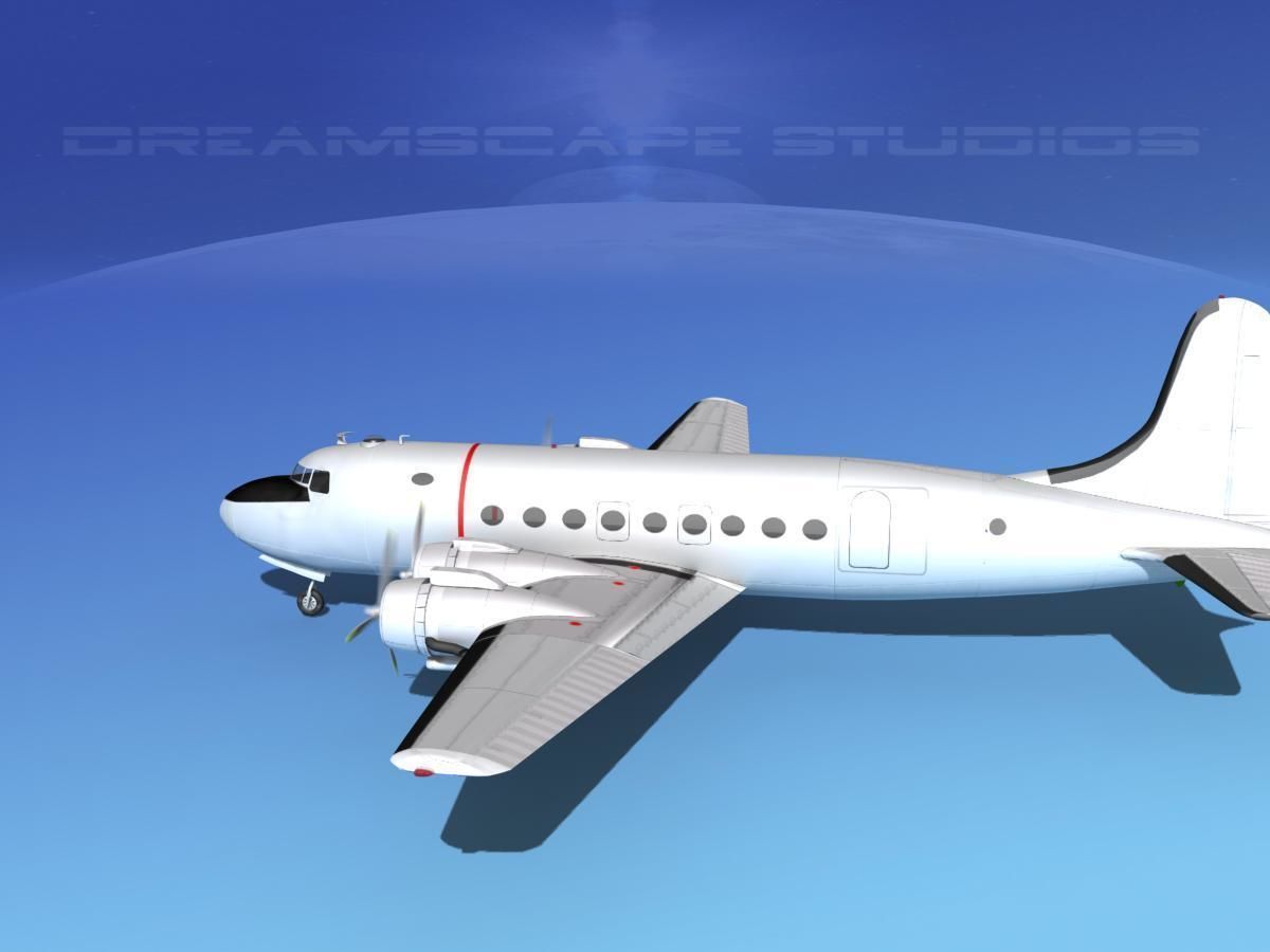 Douglas C-54 Skymaster Bare Metal 3D model_6