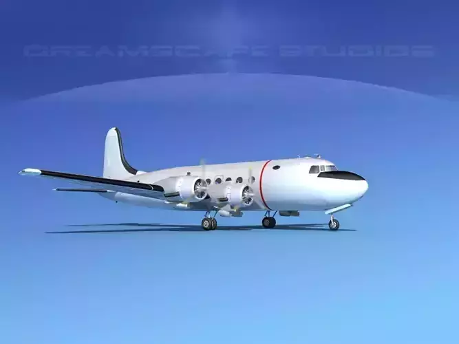 Douglas C-54 Skymaster Bare Metal 3D model