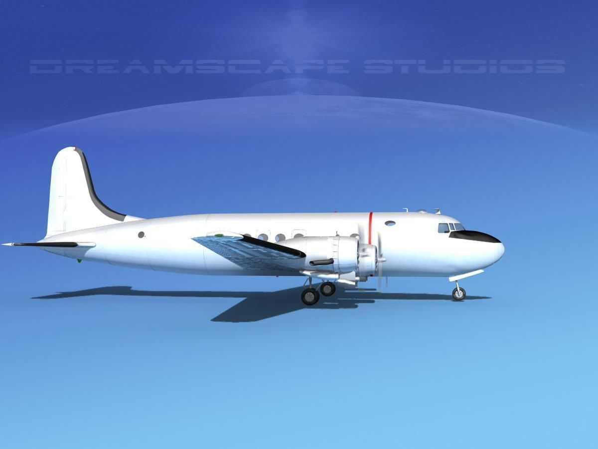 Douglas C-54 Skymaster Bare Metal 3D model_1