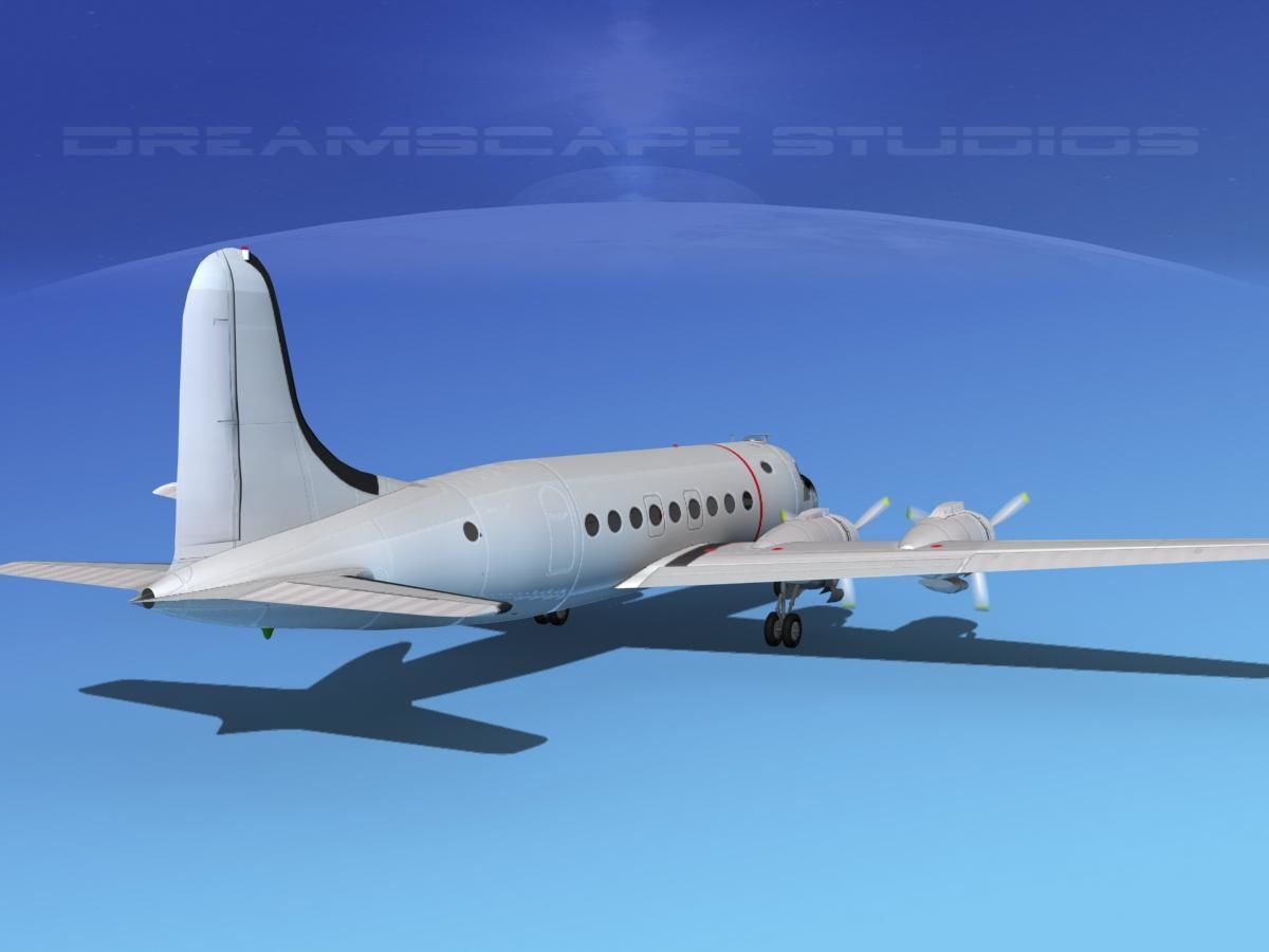 Douglas C-54 Skymaster Bare Metal 3D model_3