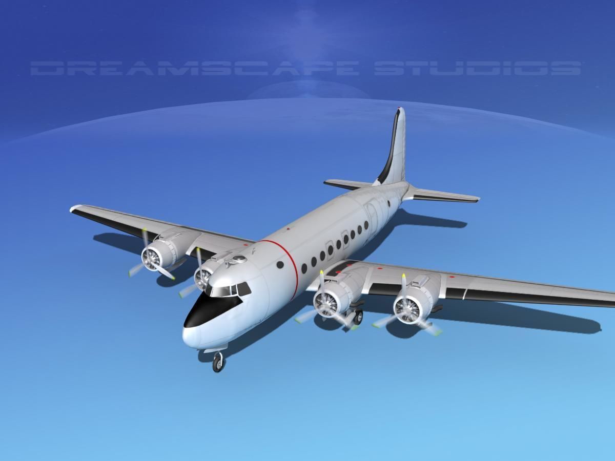 Douglas C-54 Skymaster Bare Metal 3D model_8
