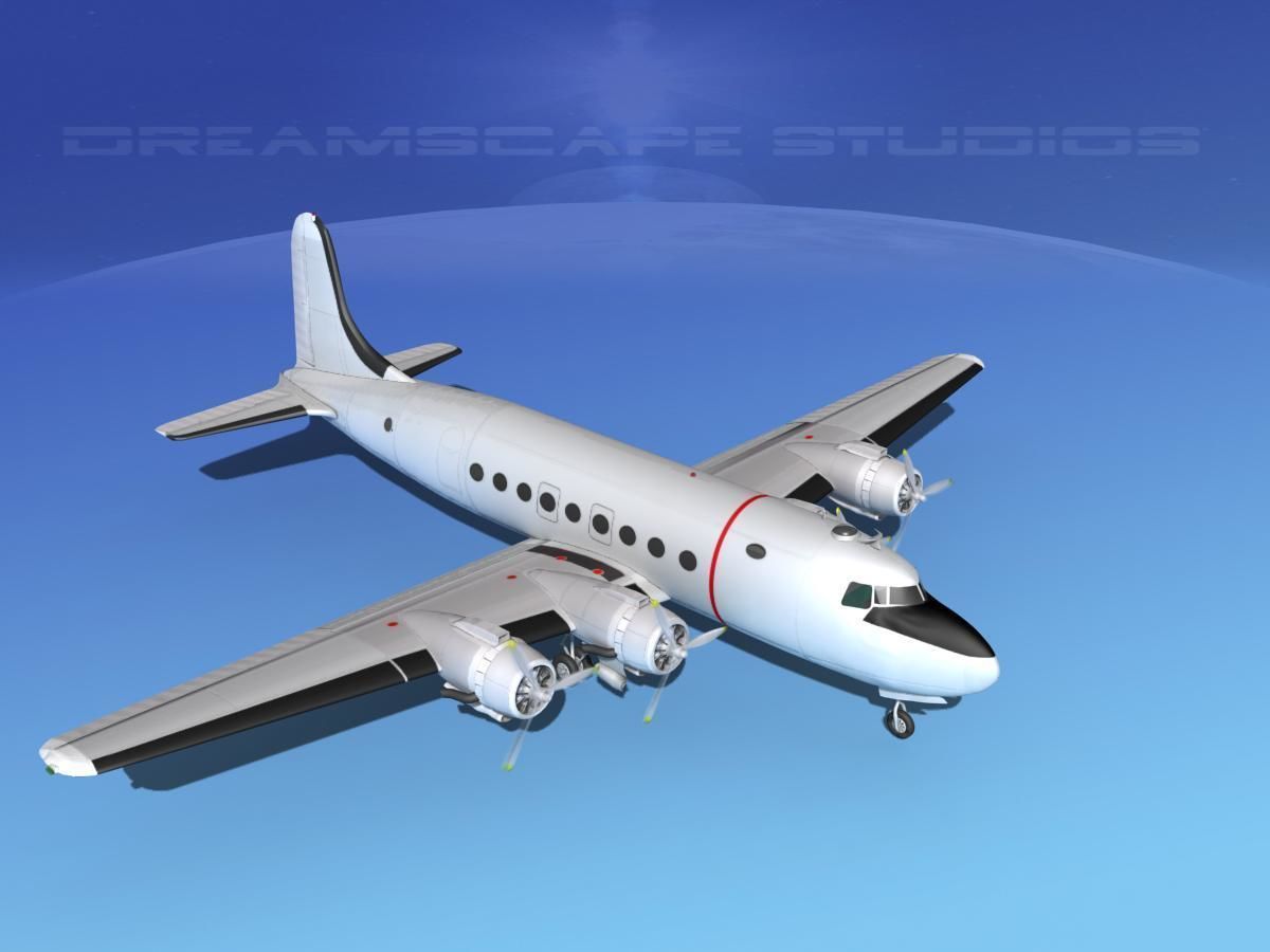 Douglas C-54 Skymaster Bare Metal 3D model_10
