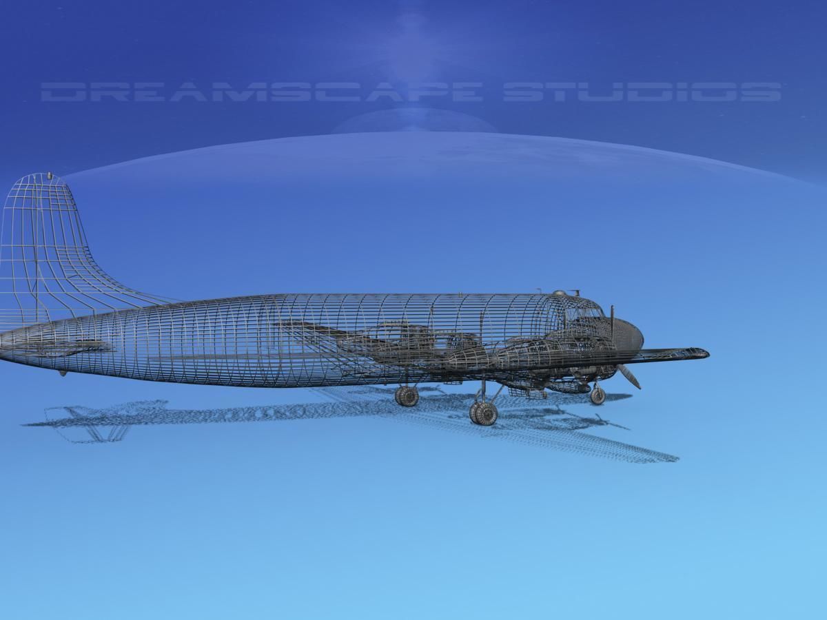 Douglas C-54 Skymaster Bare Metal 3D model_13