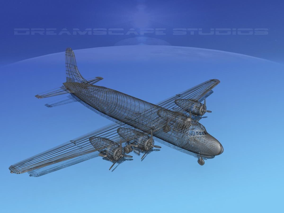 Douglas C-54 Skymaster Bare Metal 3D model_16