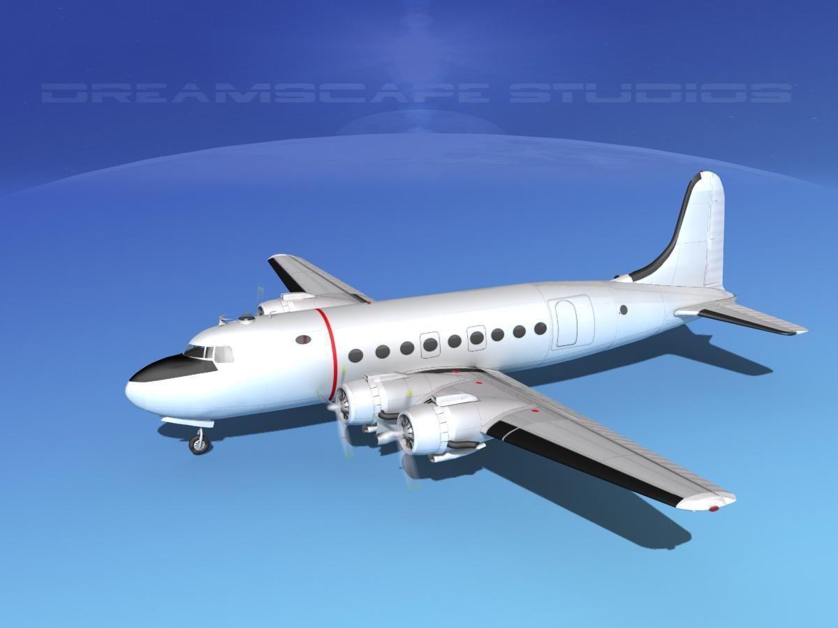 Douglas C-54 Skymaster Bare Metal 3D model_7