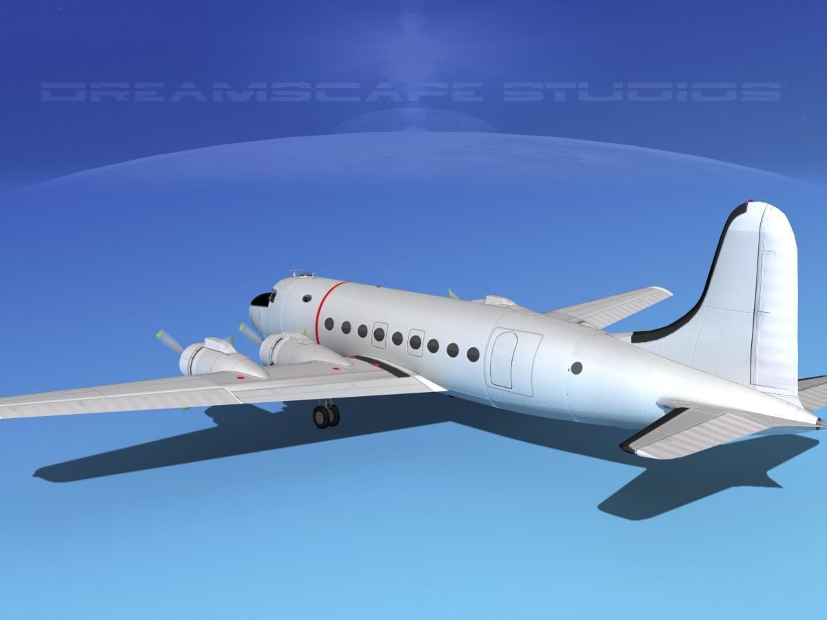 Douglas C-54 Skymaster Bare Metal 3D model_5