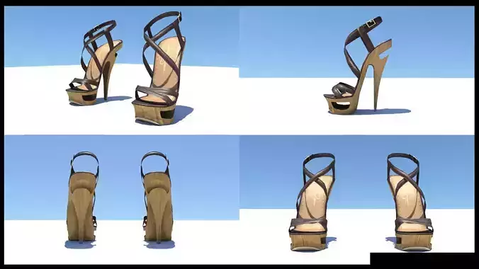 High Heel Low poly