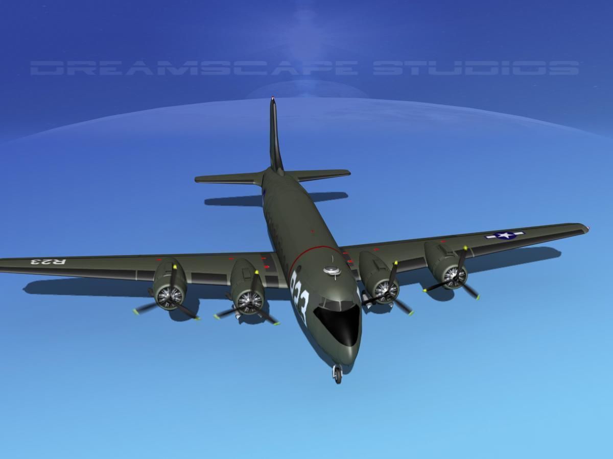 Douglas C-54 Skymaster V02 3D model_9