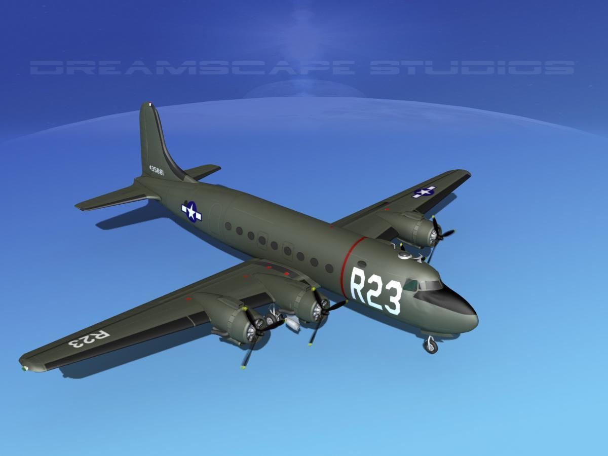 Douglas C-54 Skymaster V02 3D model_10