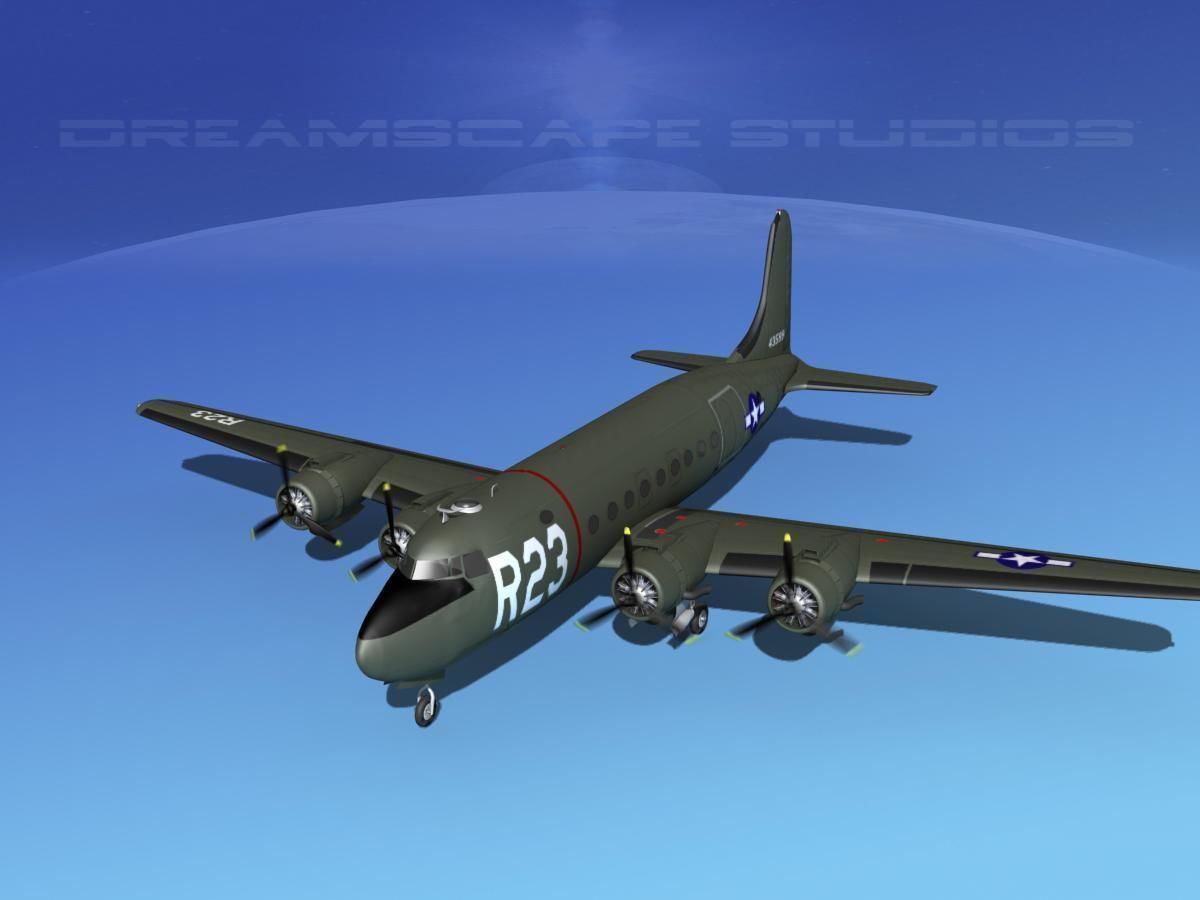 Douglas C-54 Skymaster V02 3D model_8