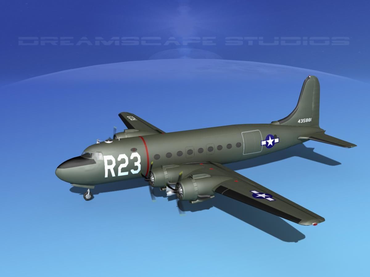 Douglas C-54 Skymaster V02 3D model_7