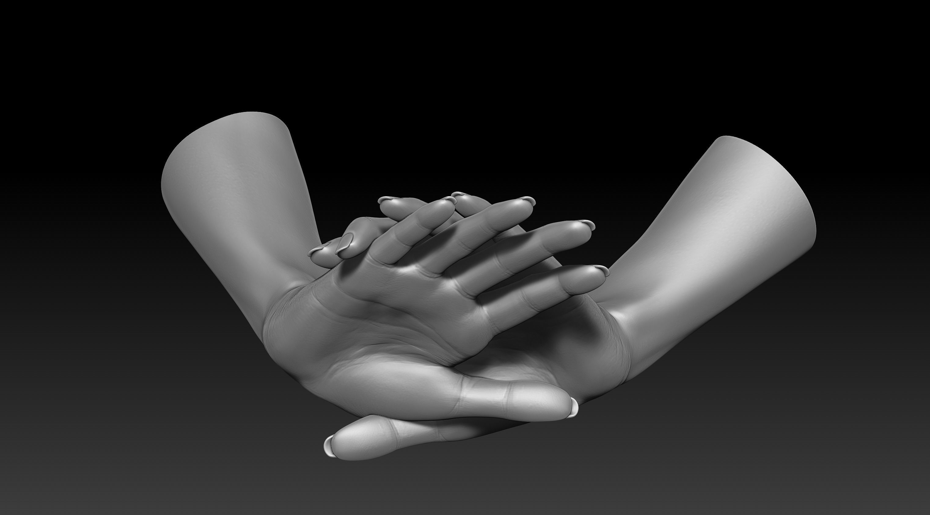3D Printable Female Hands 20 poses pack 3D model_12