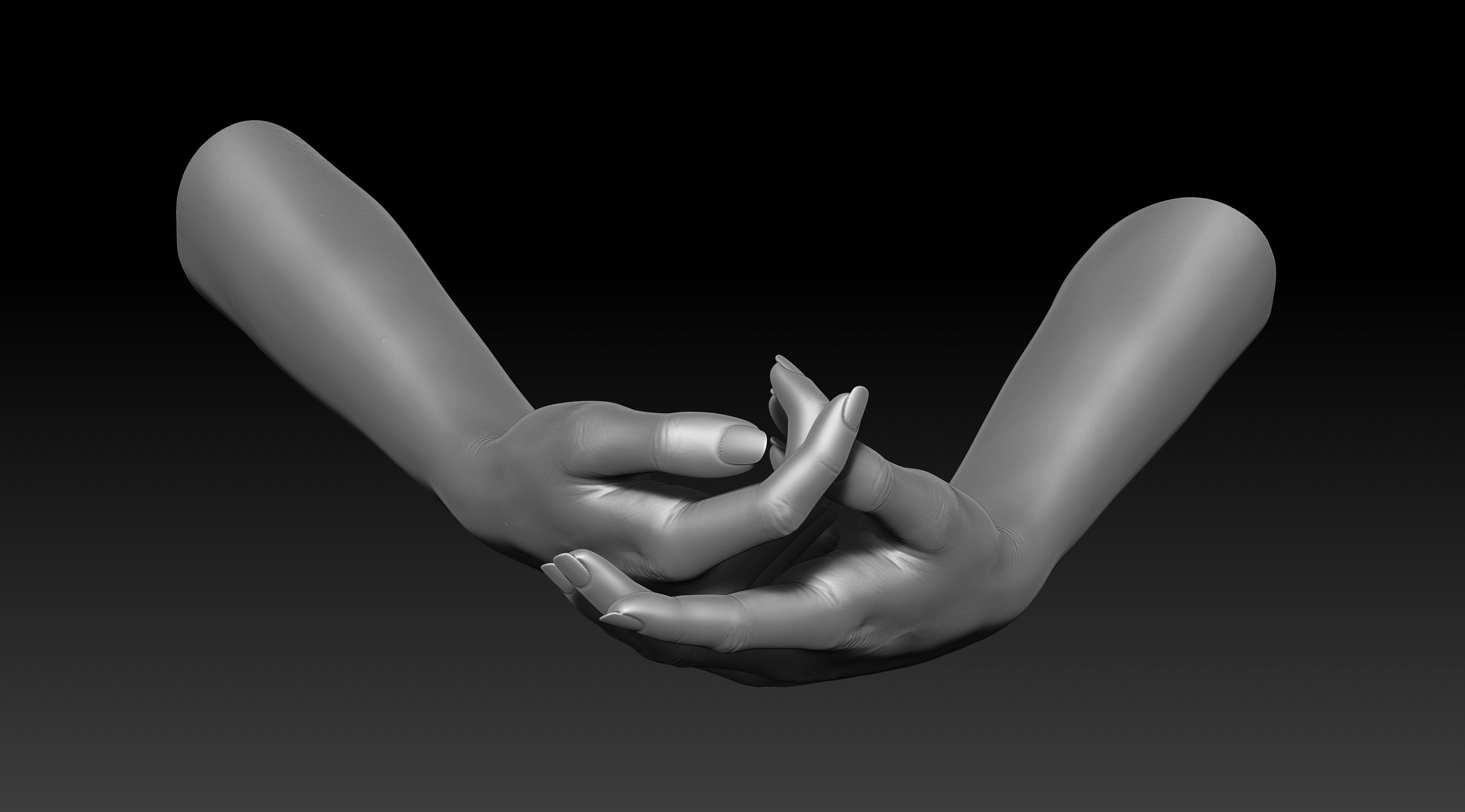3D Printable Female Hands 20 poses pack 3D model_17