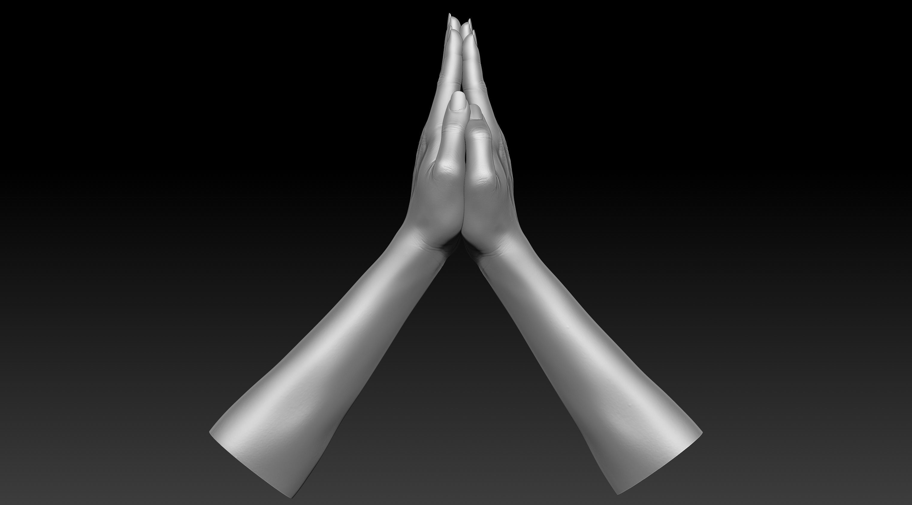 3D Printable Female Hands 20 poses pack 3D model_6