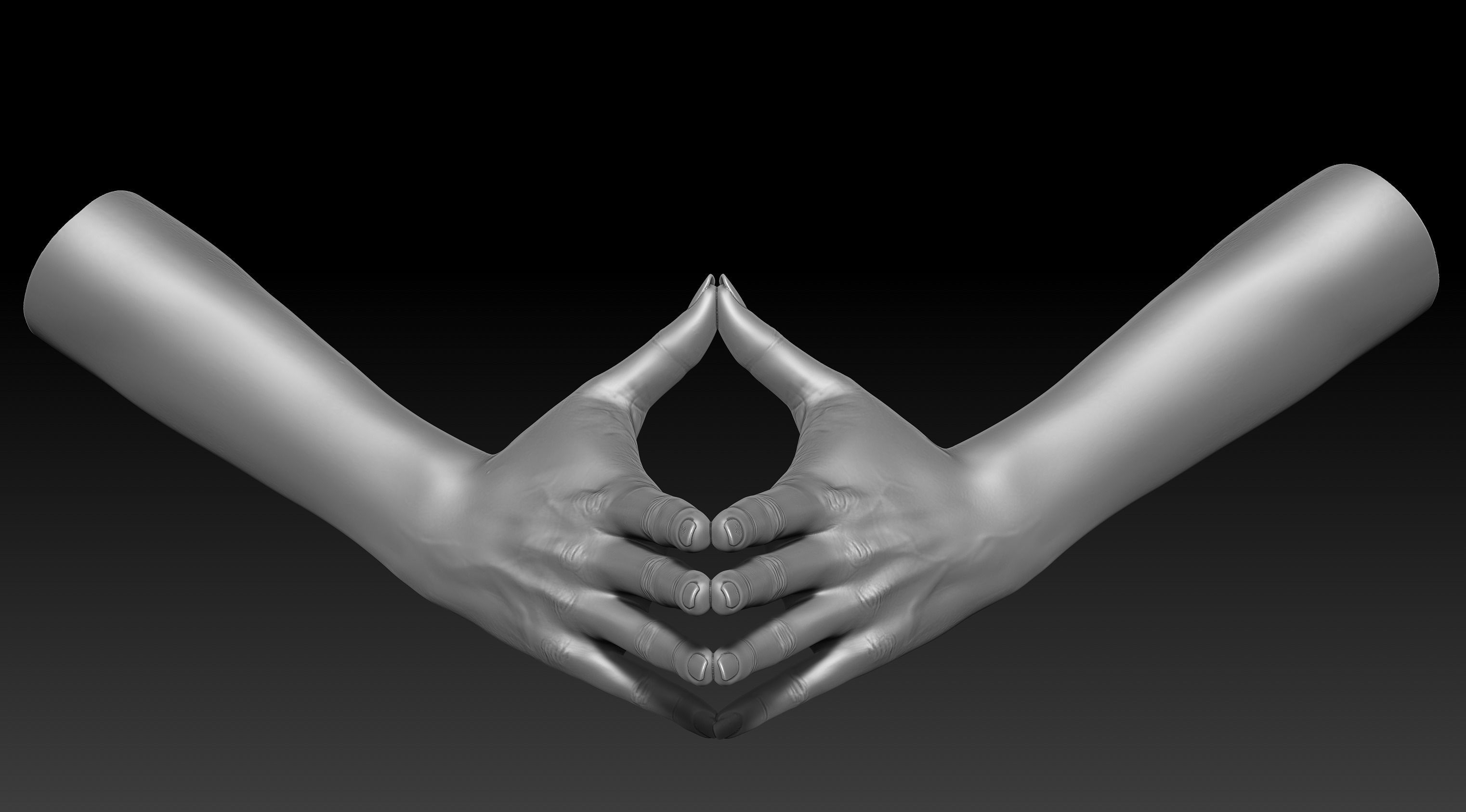 3D Printable Female Hands 20 poses pack 3D model_5