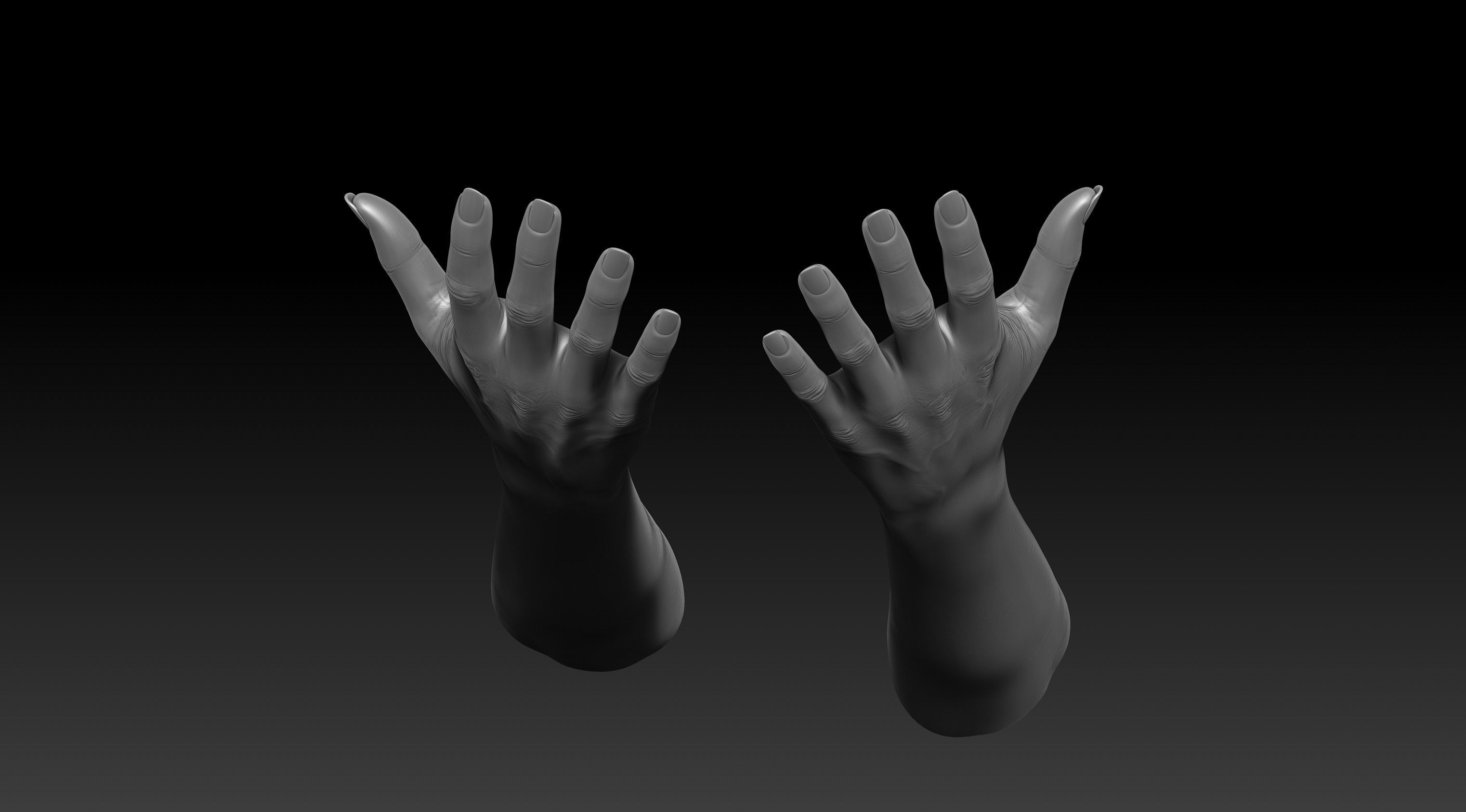 3D Printable Female Hands 20 poses pack 3D model_28