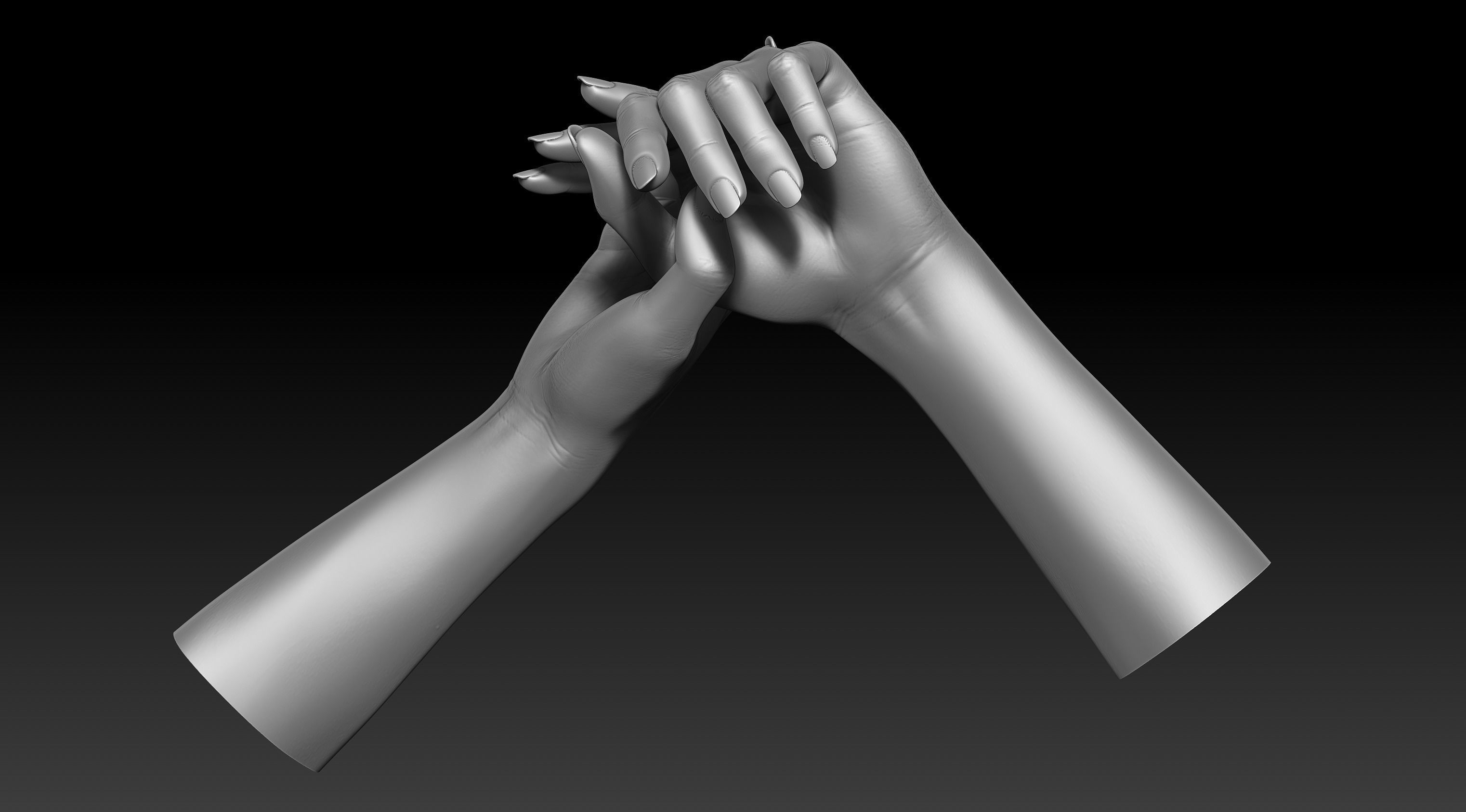 3D Printable Female Hands 20 poses pack 3D model_8