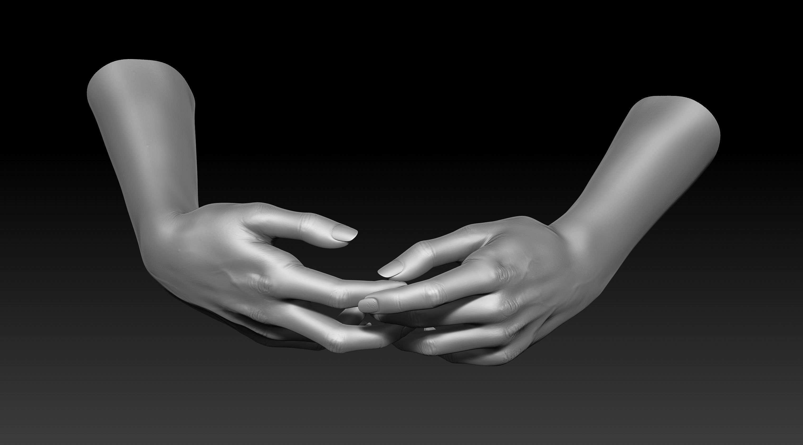 3D Printable Female Hands 20 poses pack 3D model_18