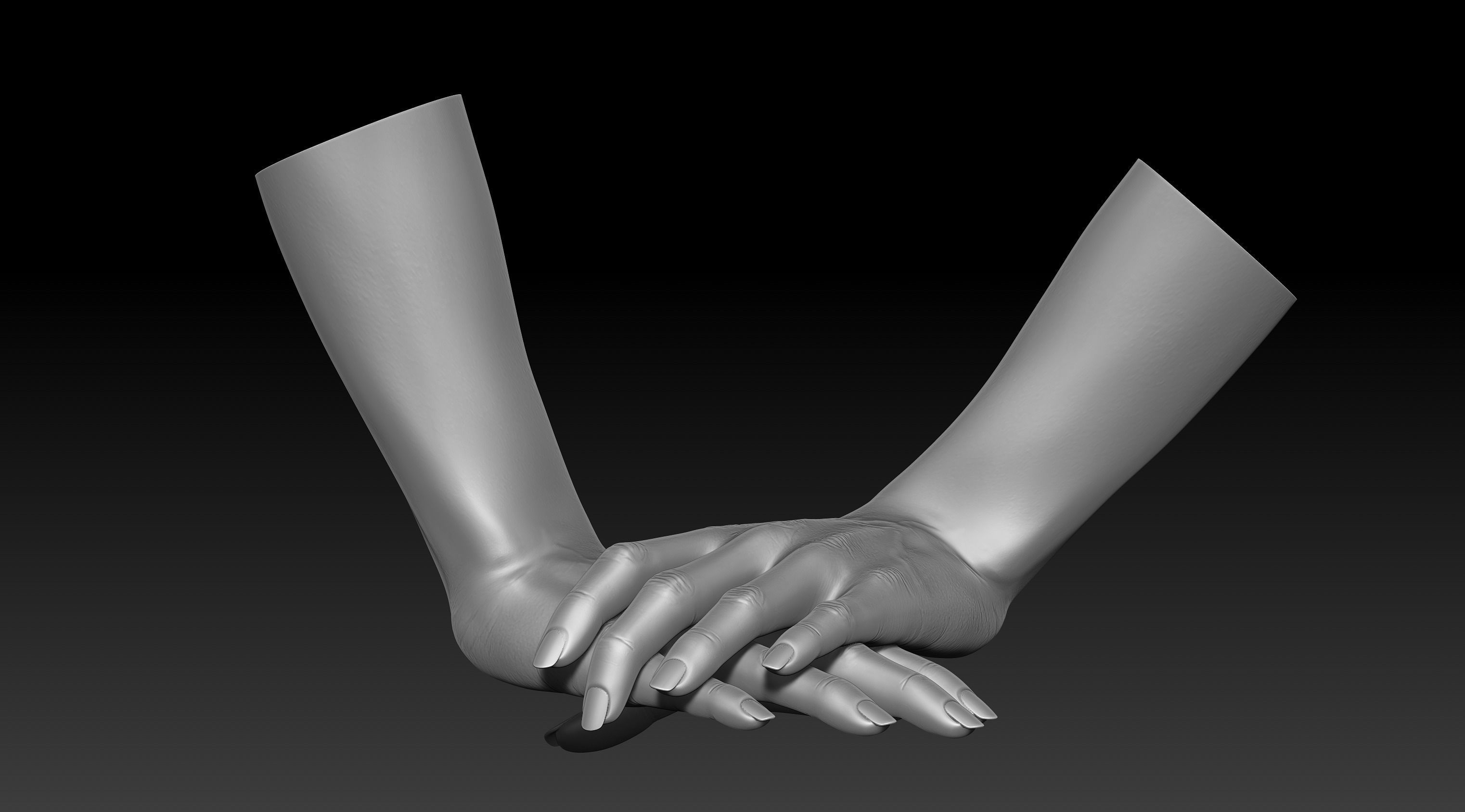 3D Printable Female Hands 20 poses pack 3D model_14