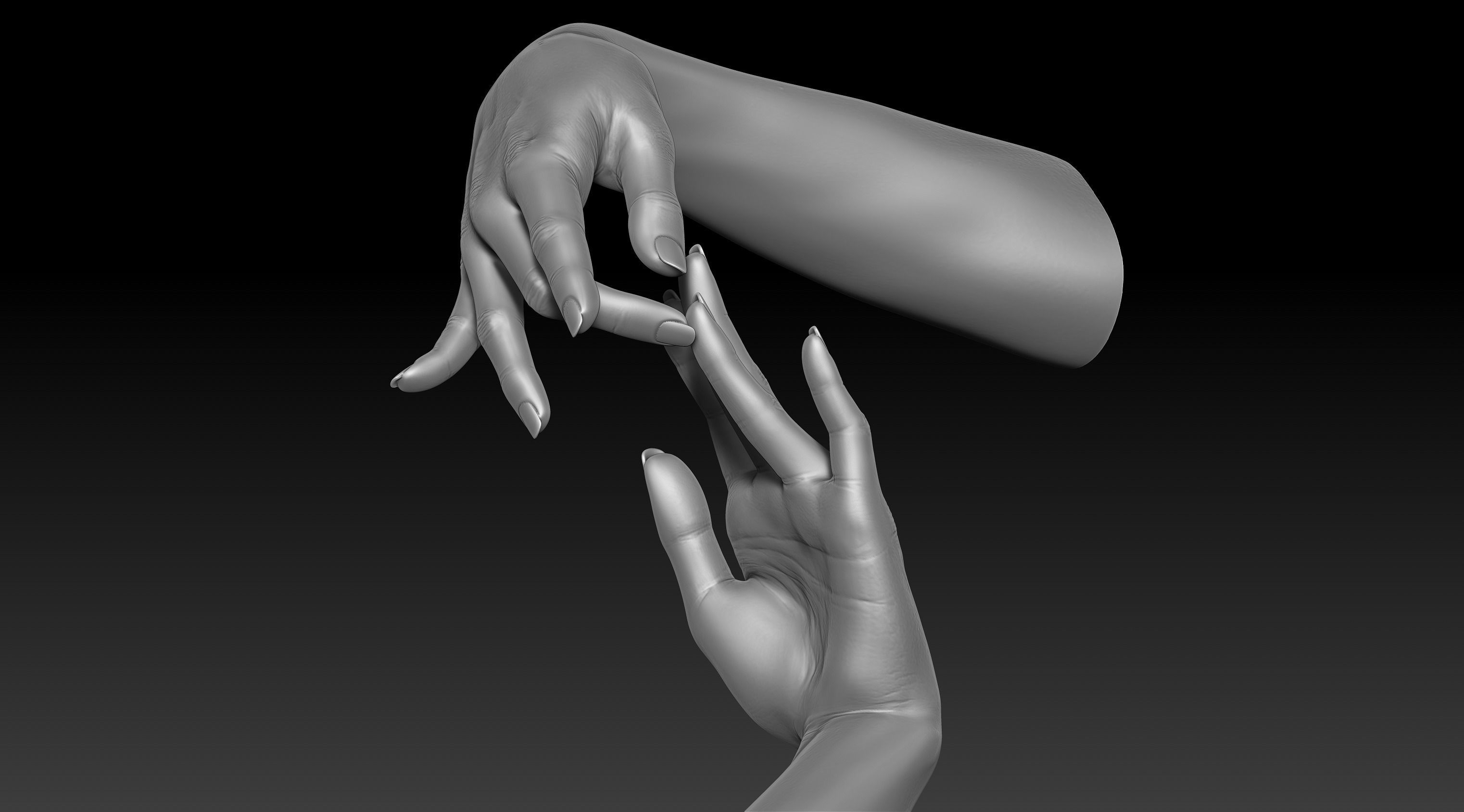3D Printable Female Hands 20 poses pack 3D model_41