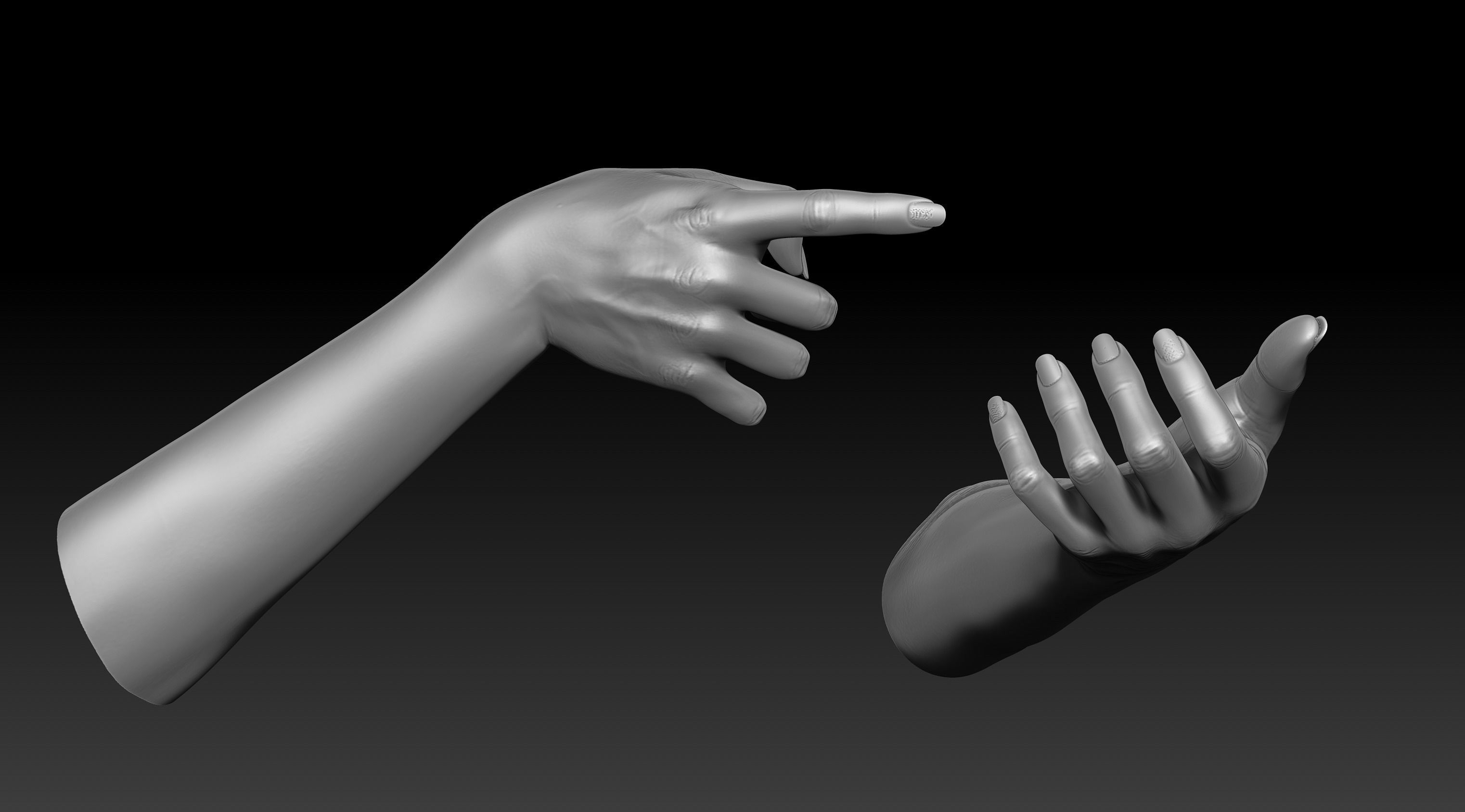 3D Printable Female Hands 20 poses pack 3D model_33